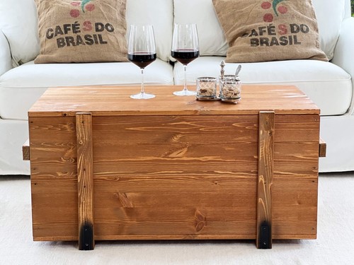 Truhe couchtisch holz - couchtisch,