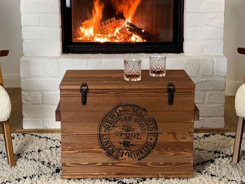 Truhe couchtisch holz massiv - holz,