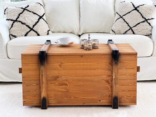 Truhe couchtisch holz massiv - couchtisch,