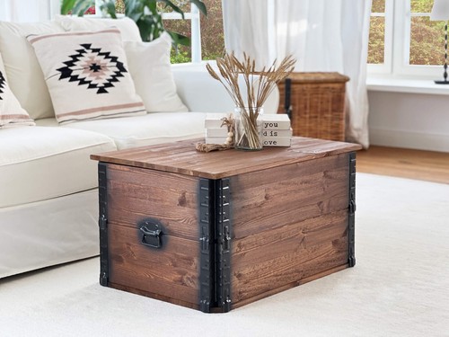 Truhe couchtisch holz - couchtisch, massiv