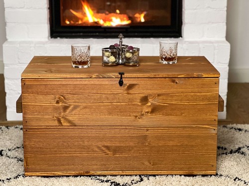 Truhe couchtisch holz massiv - holz,