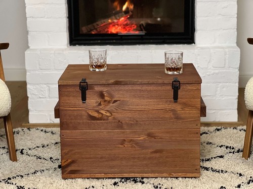 Truhe couchtisch holz - couchtisch, massiv