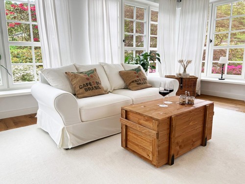 Truhe couchtisch holz - couchtisch, massiv