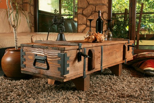 Truhe couchtisch holz massiv - couchtisch,