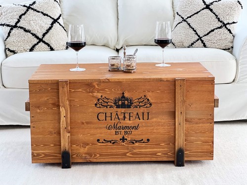 Truhe couchtisch holz massiv - holz,