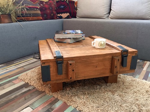 Massivholz couchtisch truhe - massivholz,