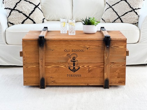 Truhe couchtisch holz - couchtisch,
